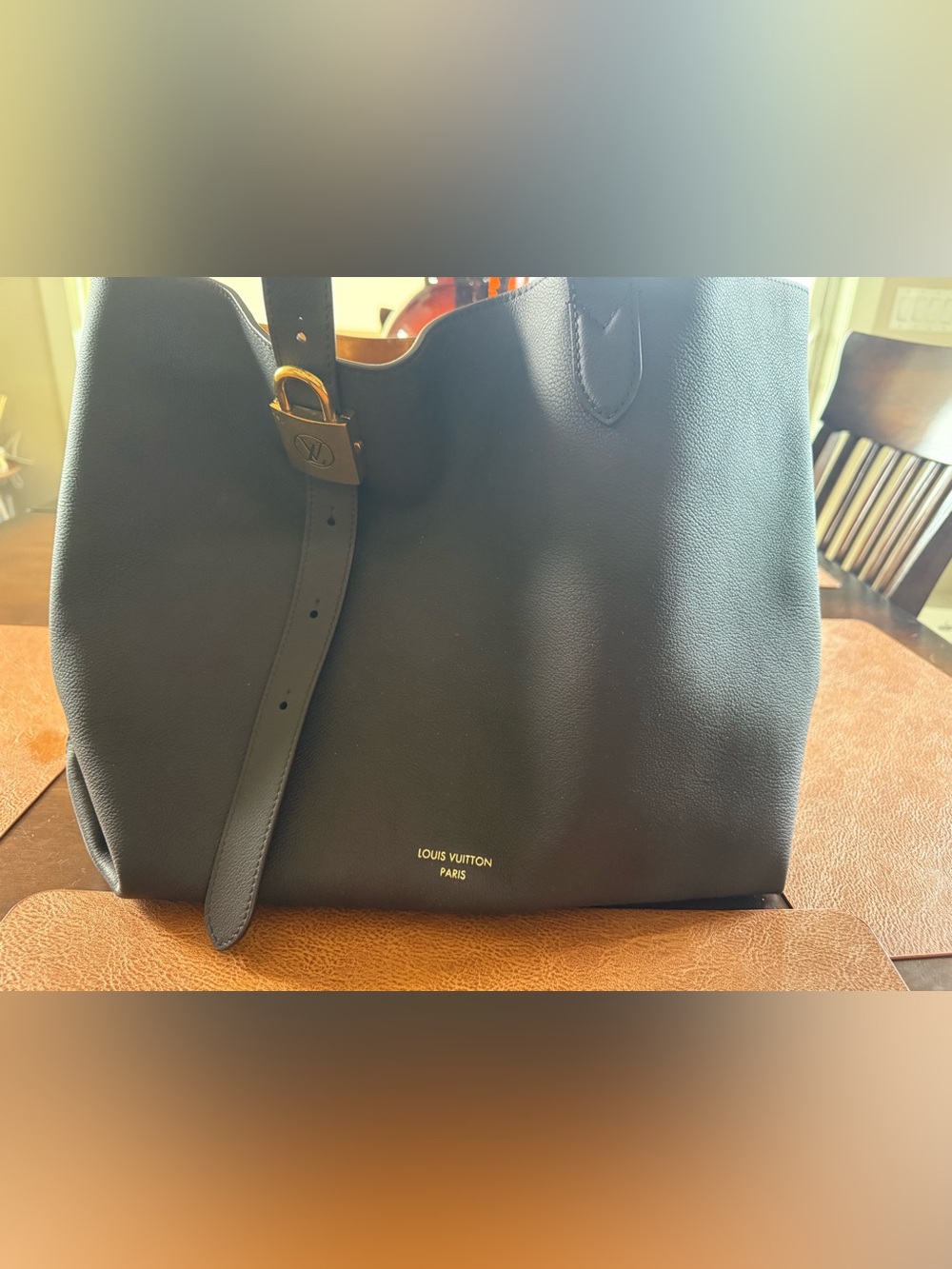 Louis Vuitton Brown Leather Shoulder Tote